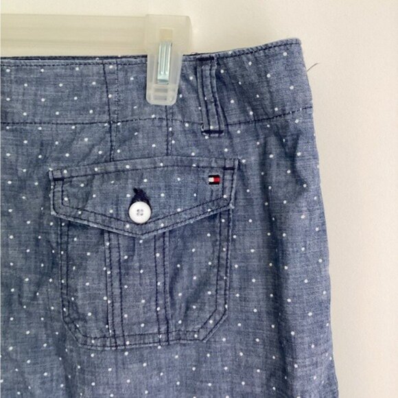 Tommy Hilfiger Blue Polka Dot Chambray Skirt Size 14 100% Cotton - Picture 3 of 8